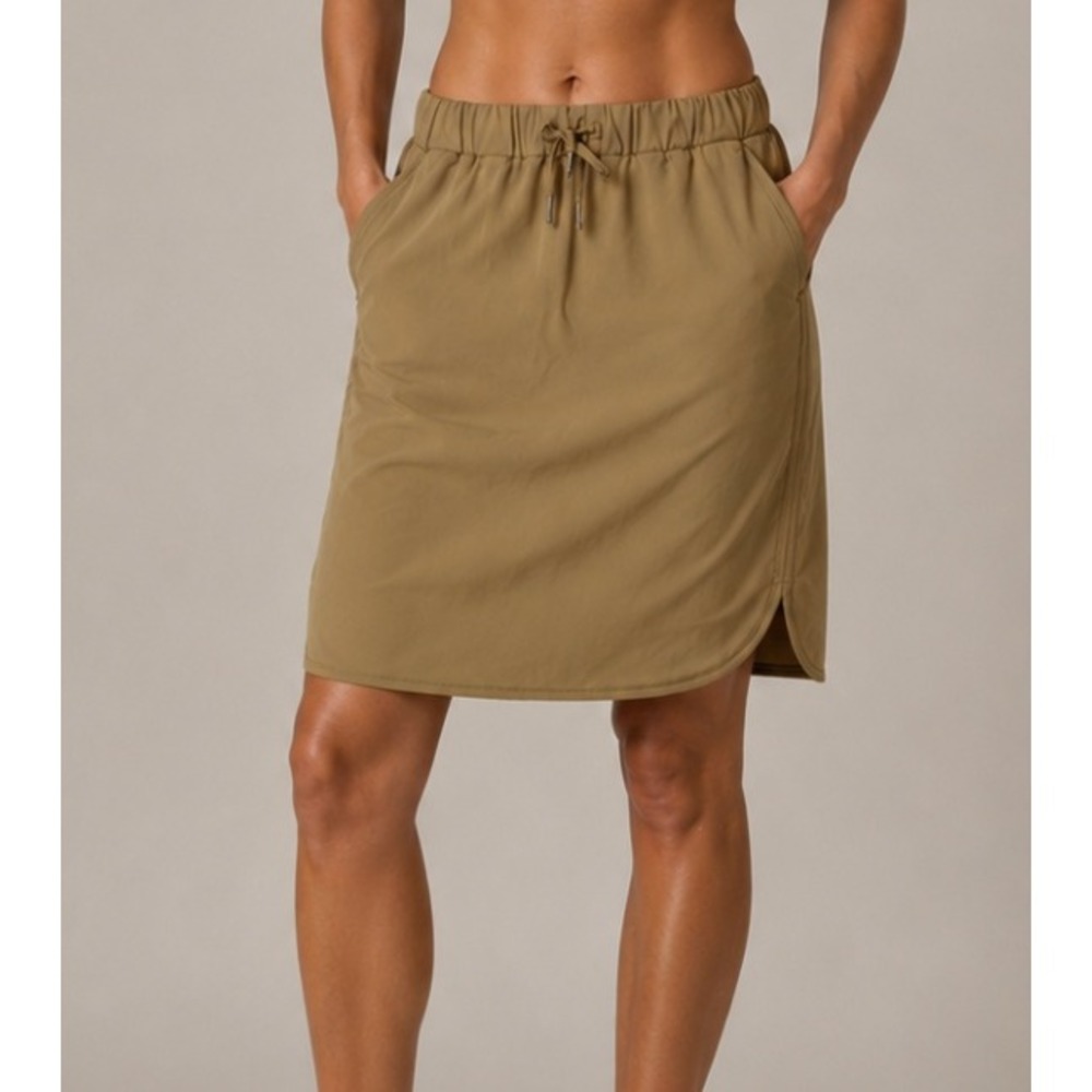Lululemon On The Fly Brown Stretch Knee Length Athletic Skirt Pockets 8 W8a87s - Picture 1 of 9